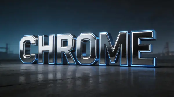 Chrome Metal 3D lettering example