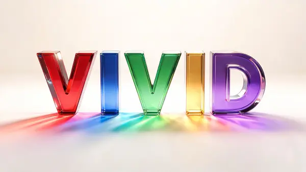 Color Glass lettering example