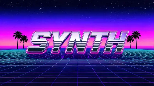 Neon 80s lettering example