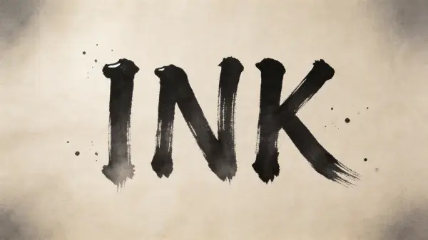 Chinese Ink Brush lettering example