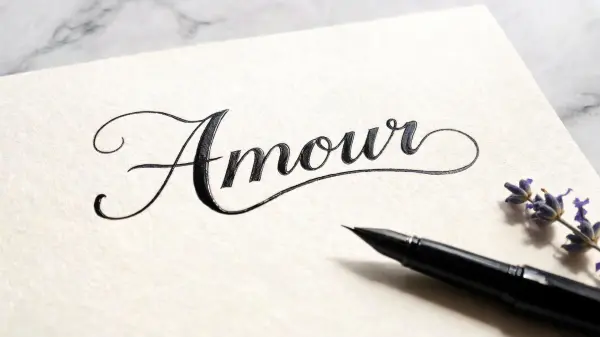 Cursive lettering example
