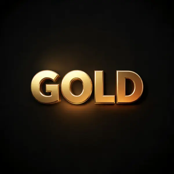 Gold 3D lettering example