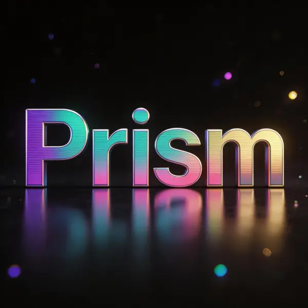 Holographic lettering example