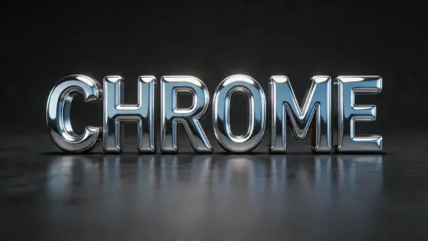 Chrome Metal lettering example