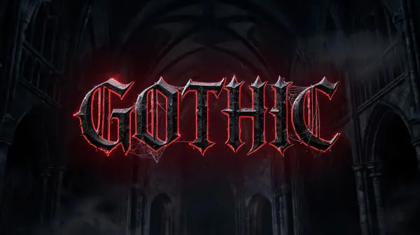 Gothic Dark lettering example