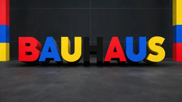 Geometric lettering example