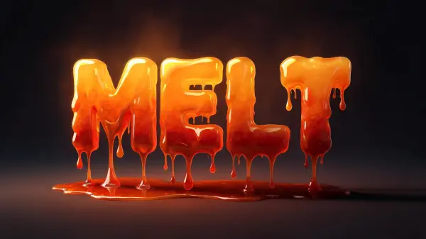 Melting Font lettering example