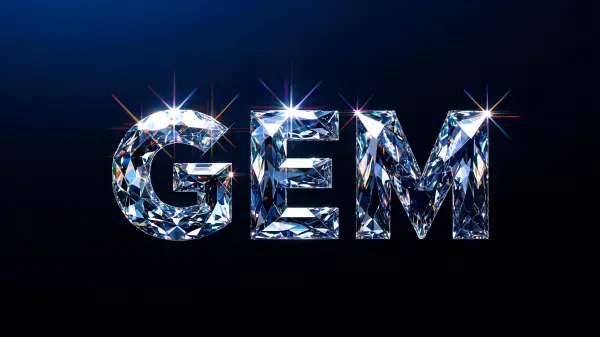 Crystal lettering example