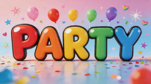 Kids Birthday lettering example