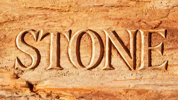 Sand & Stone lettering example