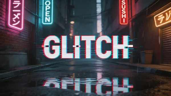 Glitch lettering example