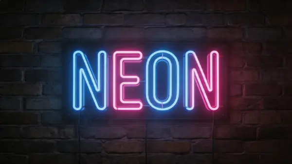 Electric Neon lettering example