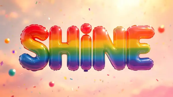 Rainbow lettering example