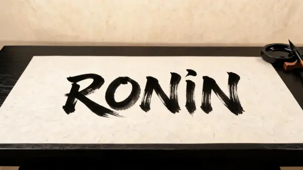 Japanese Ink Brush lettering example