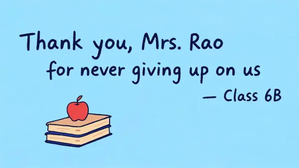 Teachers' Day lettering example
