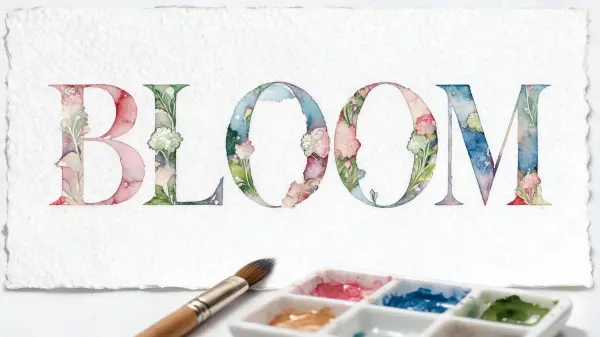 Watercolor lettering example