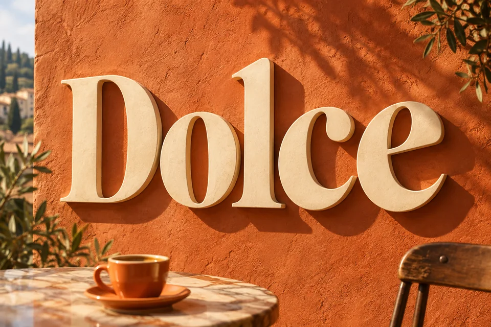 Ejemplo de lettering DM Serif Display