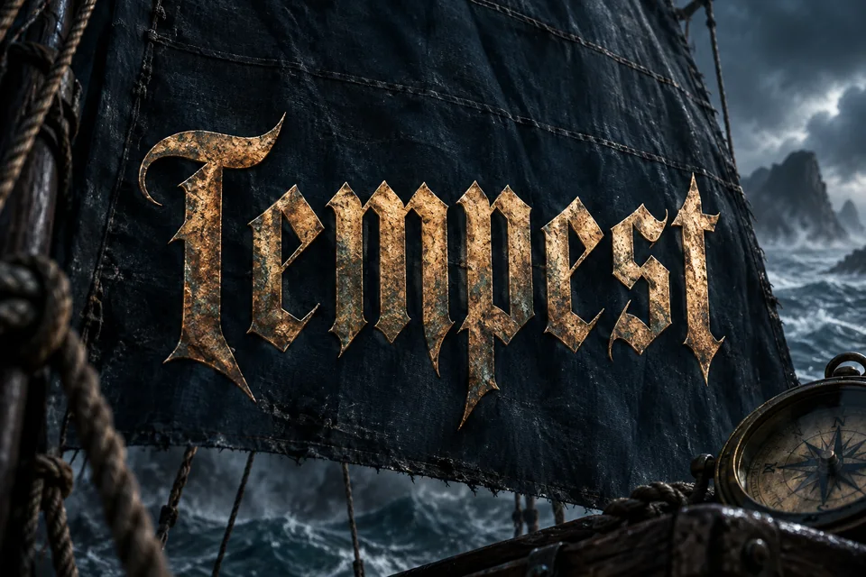 Pirata One lettering example